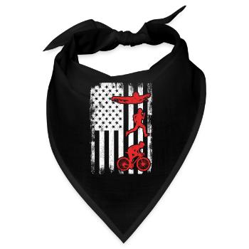 Patriotischer Triathlet - Bandana - Schwarz - Vorne