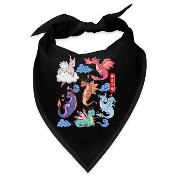 Flug Der Drachen Niedliche Elementare Mythische - Bandana - Schwarz - Vorne
