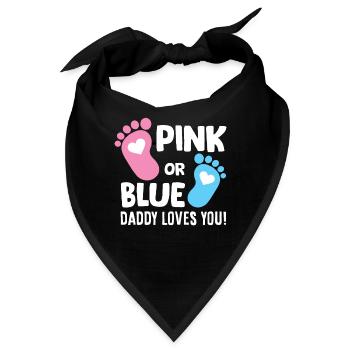 Gender Reveal Pregnancy Pink Or Blue Daddy Loves - Bandana - Schwarz - Vorne