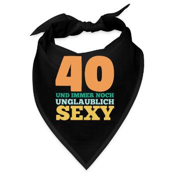 Vierzig 40 Jahre Vierzigster Geburtstag - Bandana - Schwarz - Vorne