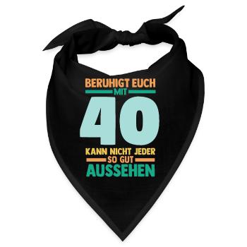 Vierzig 40 Jahre Vierzigster Geburtstag - Bandana - Schwarz - Vorne