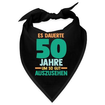 Fünfzig Fünfzigster 50 Jahre Geburtstag - Bandana - Schwarz - Vorne