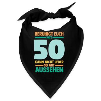 Fünfzig 50 Jahre Fünfzigster Geburtstag - Bandana - Schwarz - Vorne