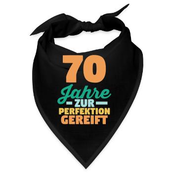 Siebzig Siebzigster 70 Jahre Geburtstag - Bandana - Schwarz - Vorne