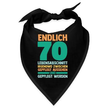 Siebzig Siebzigster 70 Jahre Geburtstag - Bandana - Schwarz - Vorne