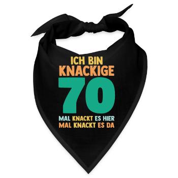 Siebzig 70 Jahre Siebzigster Geburtstag - Bandana - Schwarz - Vorne