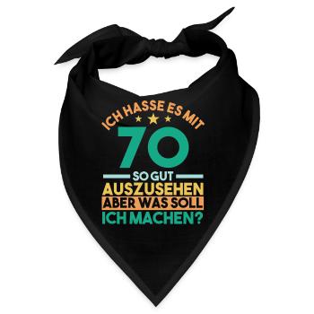 Siebzig Siebzigster 70 Jahre Geburtstag - Bandana - Schwarz - Vorne