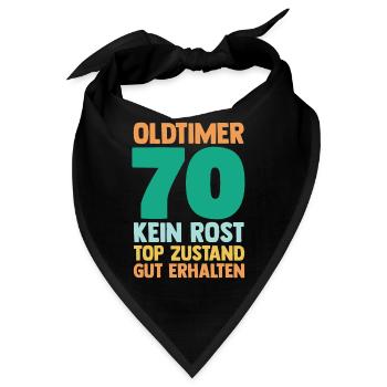 Siebzig 70 Jahre Siebzigster Geburtstag - Bandana - Schwarz - Vorne
