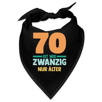 Siebzig 70 Jahre Siebzigster Geburtstag - Bandana - Schwarz - Vorne