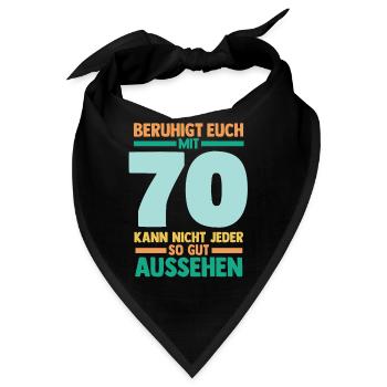 Siebzig 70 Jahre Siebzigster Geburtstag - Bandana - Schwarz - Vorne