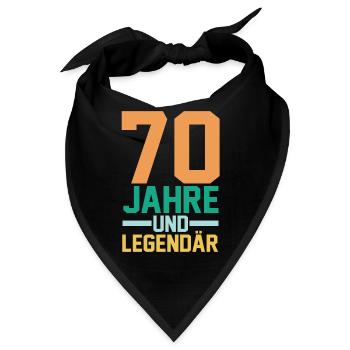 Siebzig 70 Jahre Siebzigster Geburtstag - Bandana - Schwarz - Vorne