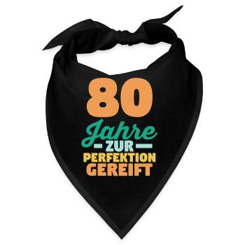 Achtzig Achtzigster 80 Jahre Geburtstag - Bandana - Schwarz - Vorne