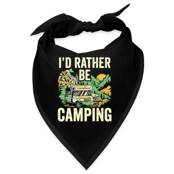 Ich Würde Lieber Campen Camper Camping Camp - Bandana - Schwarz - Vorne