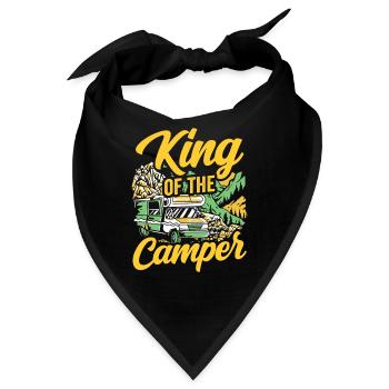 König Der Camper Campen Camping Campingplatz Camp - Bandana - Schwarz - Vorne