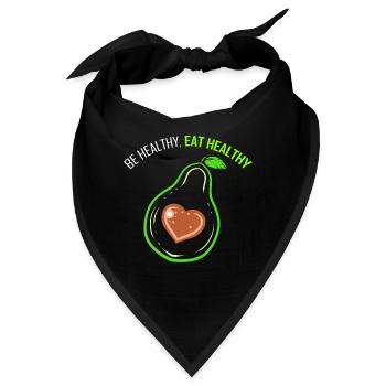 Be Healthy And Eat Healthy - Avocado Heart - Go - Bandana - Schwarz - Vorne