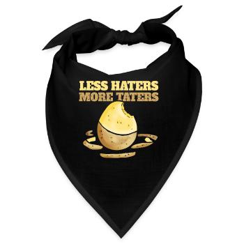 Less Haters - More Taters - Veggies - Vegetarian - Bandana - Schwarz - Vorne