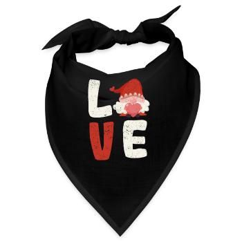 Liebe Gnom Valentinstag lustig V-Day Gnome Lieben - Bandana - Schwarz - Vorne