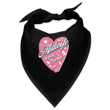 Tolles Hebammen Herz Geburtshelferin Geschenk - Bandana - Schwarz - Vorne