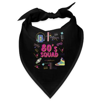 80's Squad 80's Party Motto Gruppe 80er - Bandana - Schwarz - Vorne