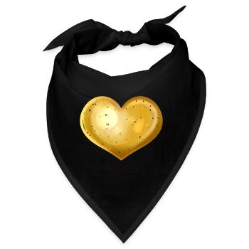 Potato In Heart Shape - Vegetarian - Go Vegan - Bandana - Schwarz - Vorne