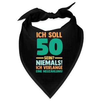 Fünfzig 50 Jahre Fünfzigster Geburtstag - Bandana - Schwarz - Vorne