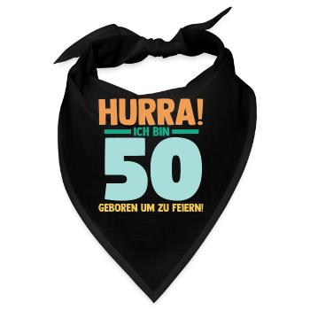 Fünfzig 50 Jahre Fünfzigster Geburtstag - Bandana - Schwarz - Vorne