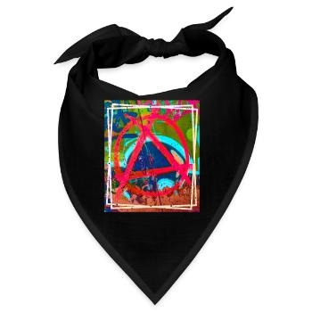 Anarchy Graffiti Bunt - Bandana - Schwarz - Vorne