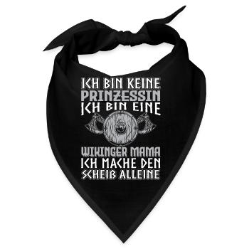 Ich Bin Keine Prinzessin Wikinger Mama Kriegerin - Bandana - Schwarz - Vorne