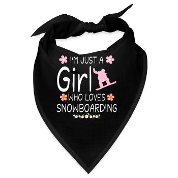Ich bin nur ein Mädchen, das Snowboarden liebt - Bandana - Schwarz - Vorne