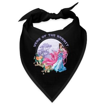 Majestic Rabbit 2023 Year Happy Chinese New Year - Bandana - Schwarz - Vorne