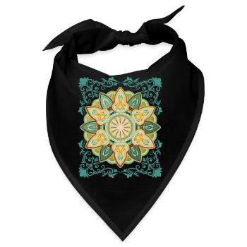 Vintage-Design Mandala-Design Vintage-Mandala - Bandana - Schwarz - Vorne