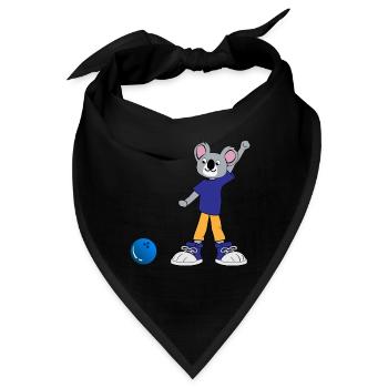 Koala spielt Bowling - Bandana - Schwarz - Vorne