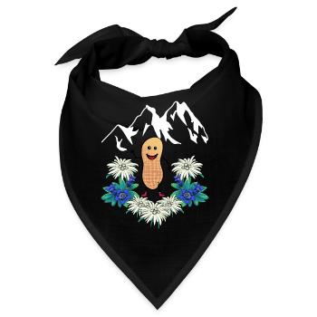 Österreich Schweiz Gebirge Berge Enzian Edelweiß - Bandana - Schwarz - Vorne