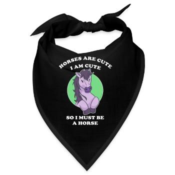 Pferde sind niedlich ich bin niedlich also bin ich - Bandana - Schwarz - Vorne