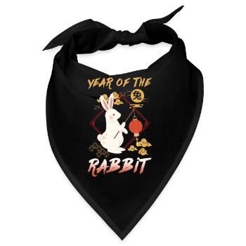 Hase Chinesisches Sternzeichen - Bandana - Schwarz - Vorne