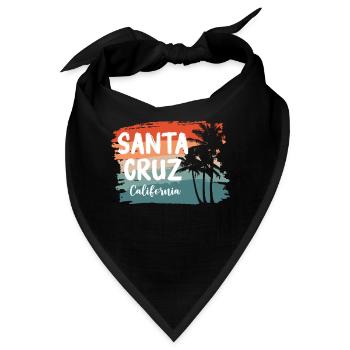 Santa Cruz California Summer Sun Palms Strand - Bandana - Schwarz - Vorne