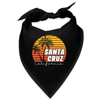 Santa Cruz California Summer Sun Palms Strand - Bandana - Schwarz - Vorne