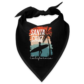 Santa Cruz California Summer Sun Palms Strand - Bandana - Schwarz - Vorne