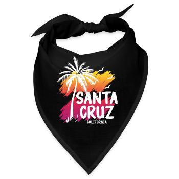 Santa Cruz California Summer Sun Palms Strand - Bandana - Schwarz - Vorne
