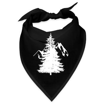Tanne Fichte Nadelbaum Natur Gebirge Berg Alpen - Bandana - Schwarz - Vorne