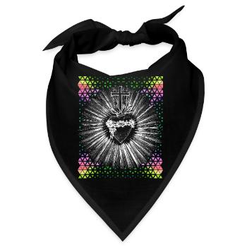 Christlich, Jesus Christus, blutendes Herz - Bandana - Schwarz - Vorne