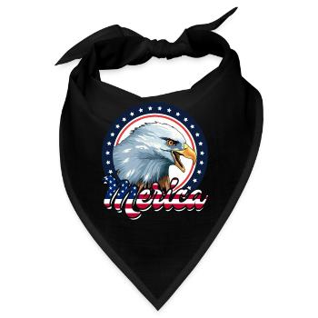 Merica Eagle USA Amerikanische Flagge Gedenktag Vi - Bandana - Schwarz - Vorne