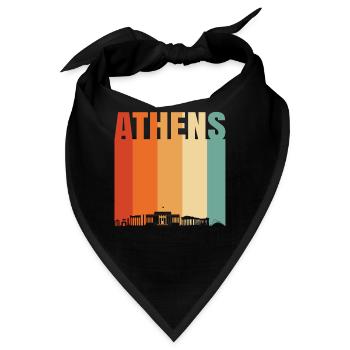 Athen Griechenland Skyline - Bandana - Schwarz - Vorne