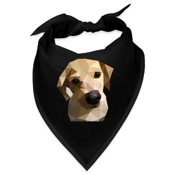 Low Poly Labrador Dog - Bandana - Schwarz - Vorne