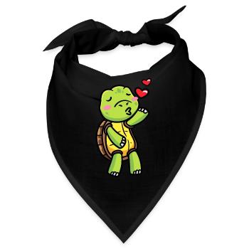 Meeresschildkröte Küsst Emoticon Schildkröte - Bandana - Schwarz - Vorne