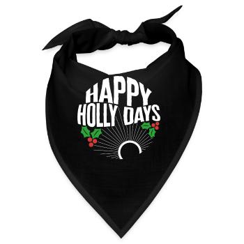 Weihnachtshemd, Happy Holly Days Lustige Beeren - Bandana - Schwarz - Vorne