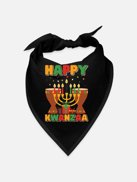 Happy Kwanzaa Imani Faith Traditions - Bandana - black - Front