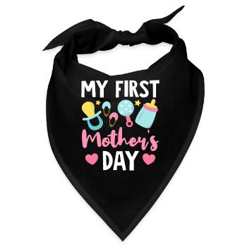 Mein erster Muttertag Neue Mutter Erstmals Mutter - Bandana - Schwarz - Vorne