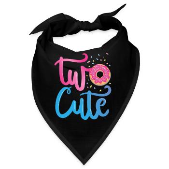 Zwei Niedlich | Donut Geburtstag Shirt | Donut - Bandana - Schwarz - Vorne