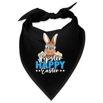 Hipster Happy Easter - Bandana - Schwarz - Vorne
